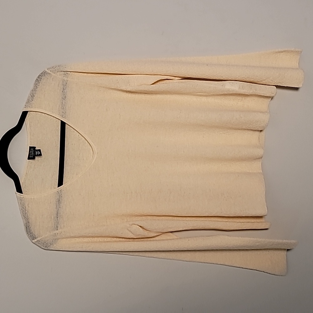 Eileen Fisher Pastel Yellow Wool Sweater Sz LP Winter Essential Quiet Luxury